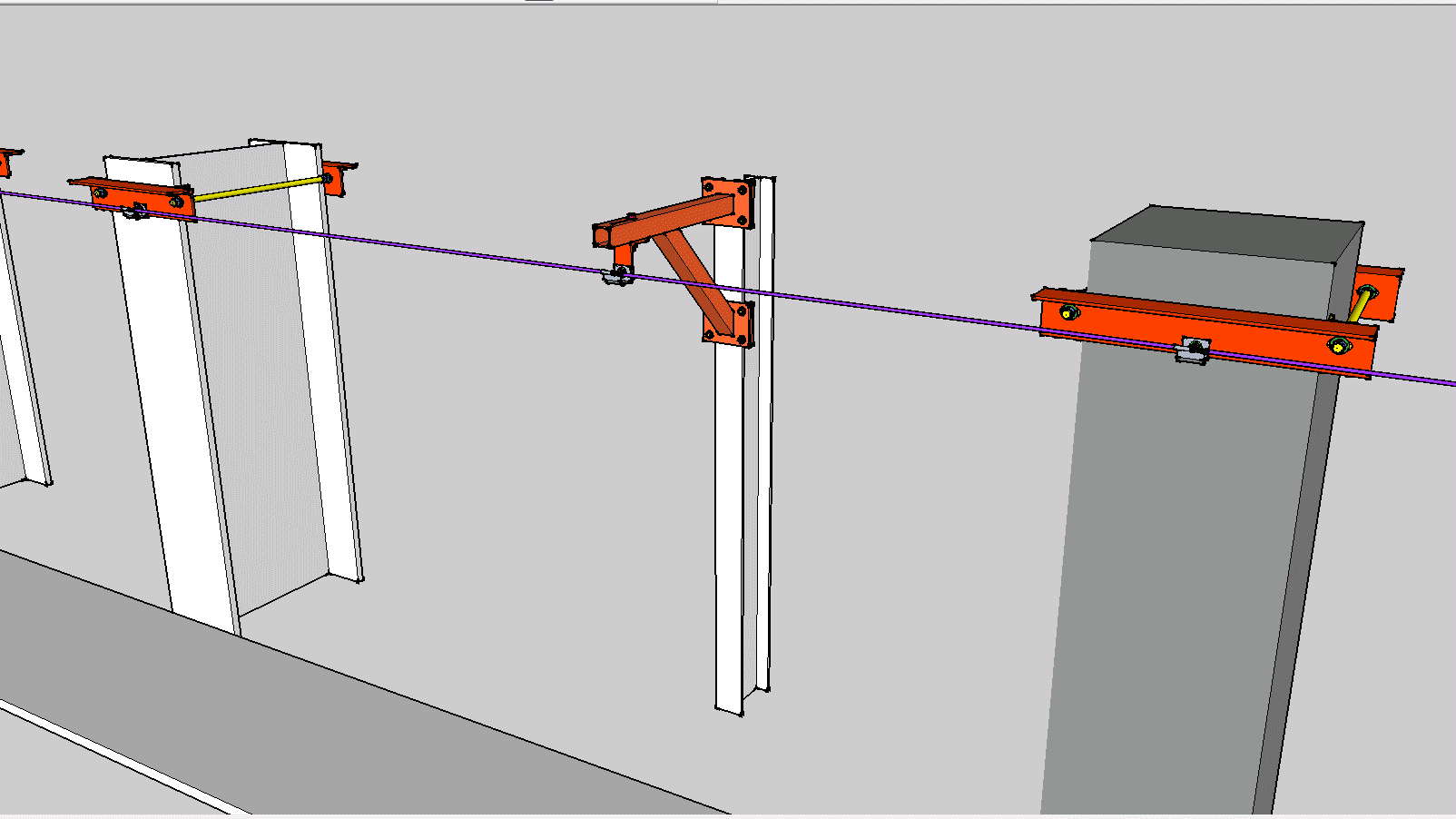 Schéma installation ligne de vie