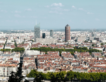 Vue en hauteur de la ville de Lyon