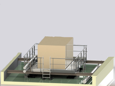 Aménagement d'une plateforme autoportante sur groupe froid - Vue 3D